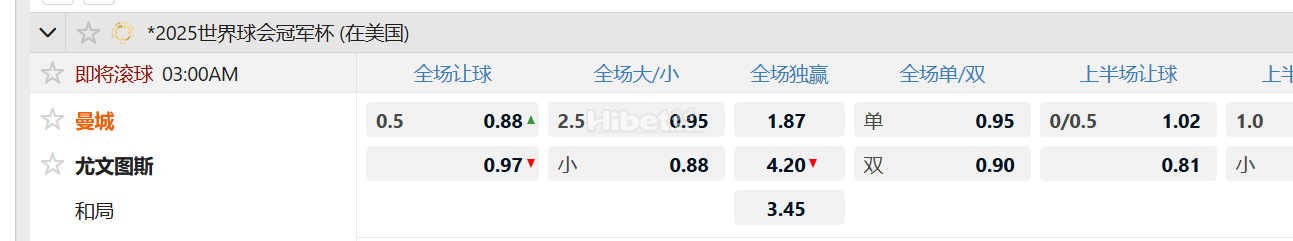 2025世界球会冠军杯 (在美国) 曼城 VS尤文图斯
