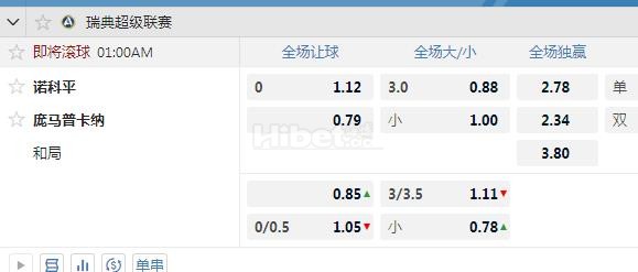瑞典超 1：00 北雪平VS布洛马波卡纳